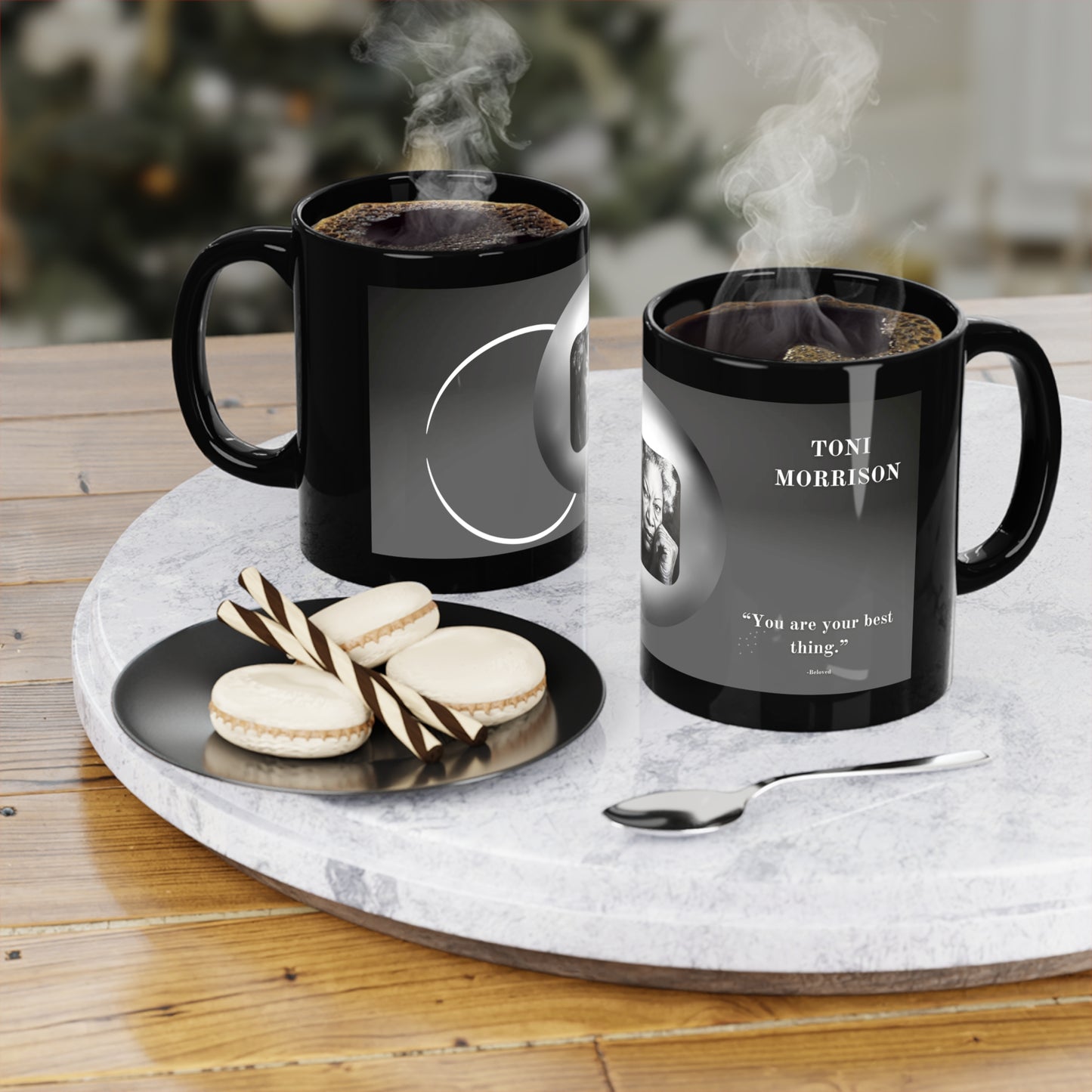 "You are your best thing"--- Toni Morrison Black Coffee Mug, 11oz